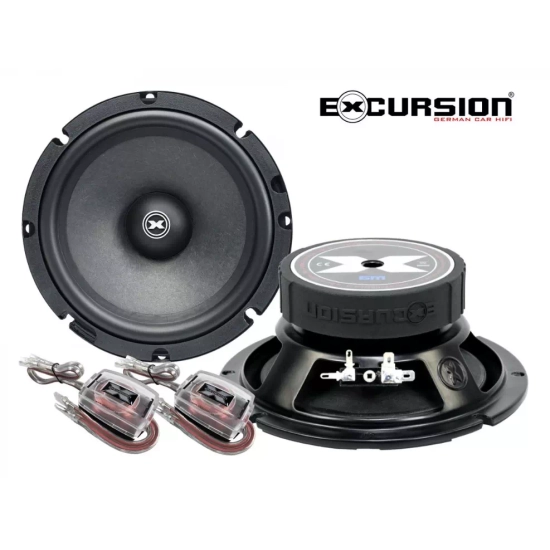 Excursion RX-6C ECO 2-drożny zestaw głośnikowy SQ: 2 tweetery 25mm, 2 woofery 165mm, 4 zwrotnice pasywne (2xLP, 2xHP) - 2ohm, 120/300W, 92dB, 50-21000